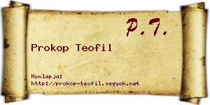 Prokop Teofil névjegykártya